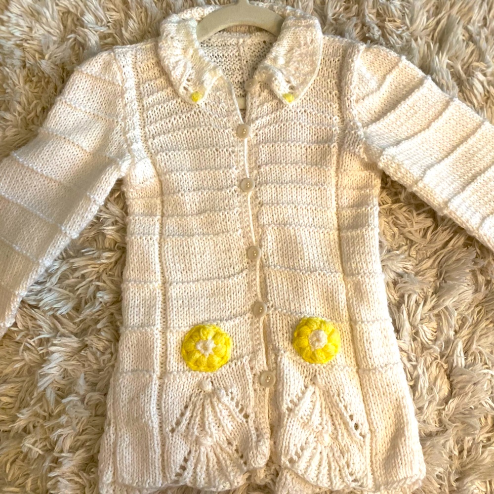 Handmade white sweater jacket